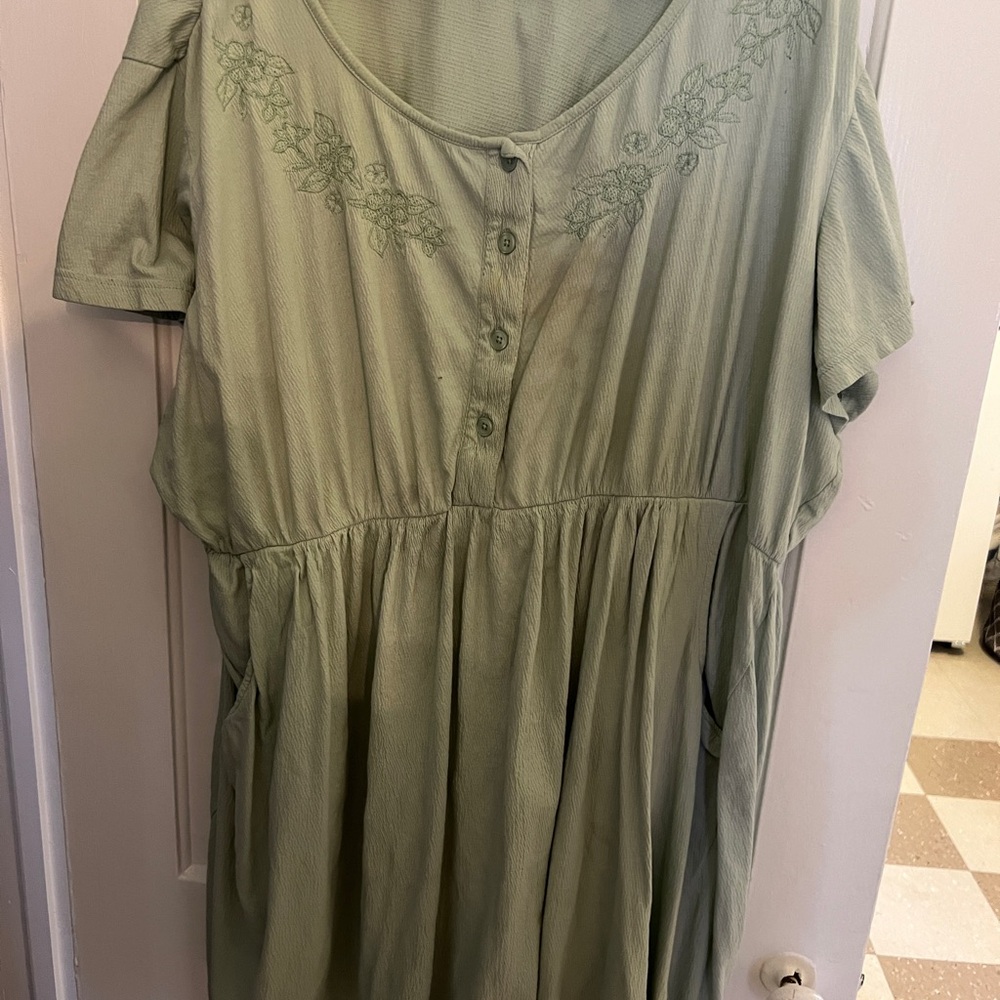 Vintage Mint Blair Dress with embroidery